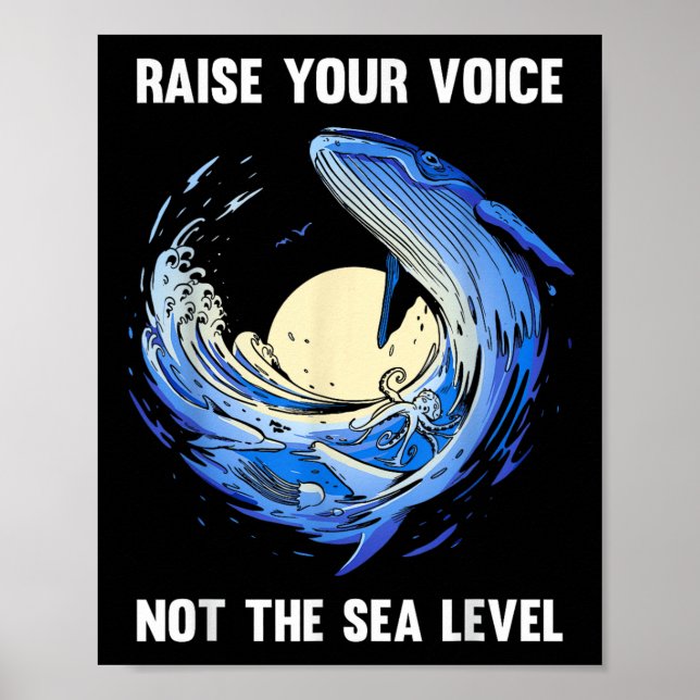Whales Seas Environmental Protection Climate Poster (Front)