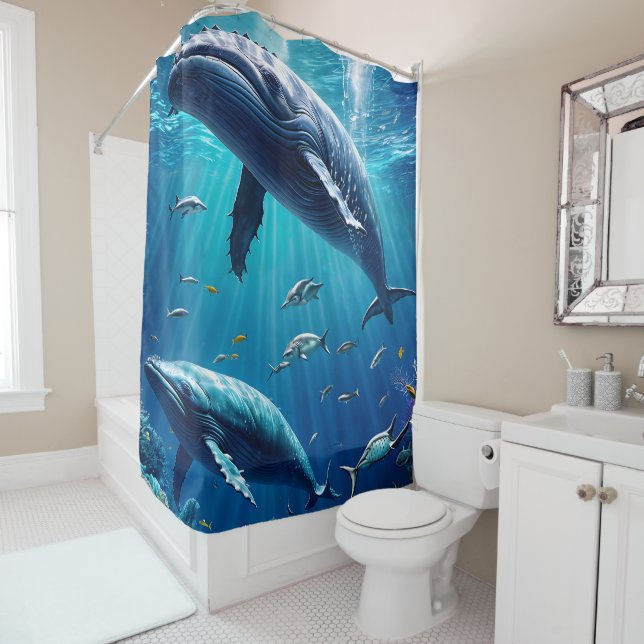 Whales  shower curtain (In Situ)