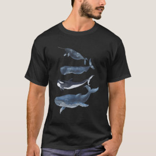 Whales Species Watercolor Whales T-Shirt