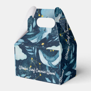 Whales Surf Cosmic Waves Blue Constellation Design Favour Box
