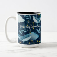 Whales Surf Cosmic Waves Blue Constellation Design