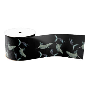 Whales Swim Grosgrain Ribbon
