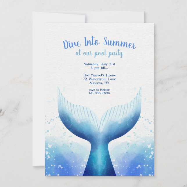 Whale's Tail Invitation (Front)