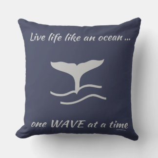 Whales Tail with Graphics Quote Cushion