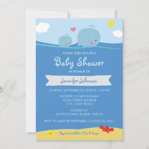 Whales Under the Sea Baby Shower / Sprinkle Invite