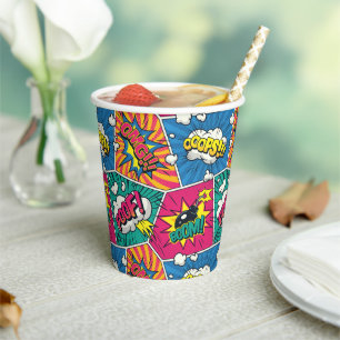 Wham! Bam! - Retro Comic Explosions Pop Art Paper Cups