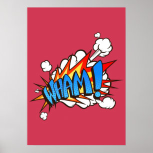 Wham  Comic Book Funny Sound Effects Poster
