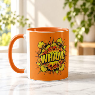 WHAM Comic Book Pop Art Orange Combo Mug