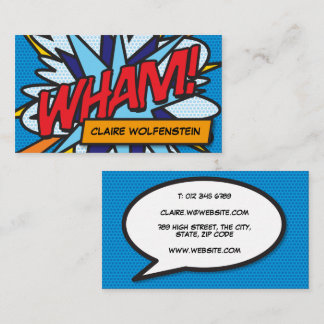 WHAM Fun Retro Comic Book Business Card