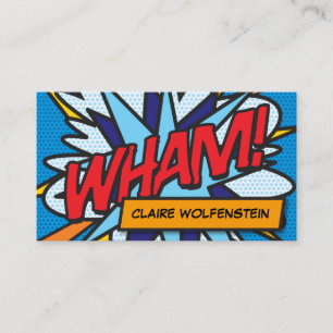 WHAM Fun Retro Comic Book Business Card