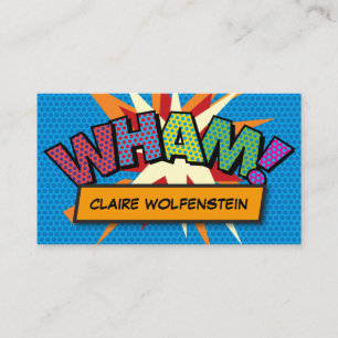 WHAM Fun Retro Comic Book Business Card