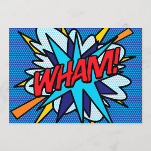 WHAM Fun Retro Comic Book Pop Art Invitation