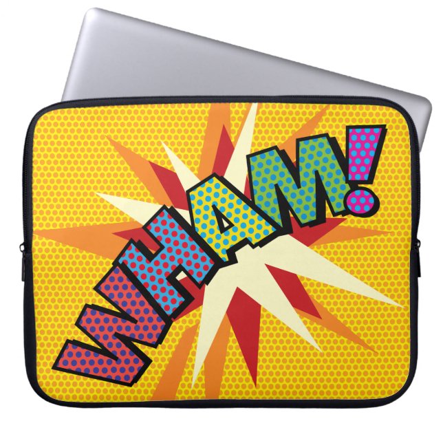 WHAM Fun Retro Comic Book Pop Art Laptop Sleeve (Front)