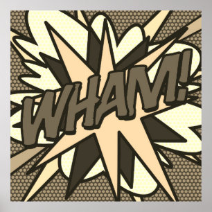 WHAM Fun Retro Comic Book Pop Art Poster