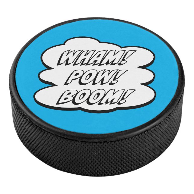 WHAM! POW! BOOM! Comic Book Inspired Hockey Puck (3/4)