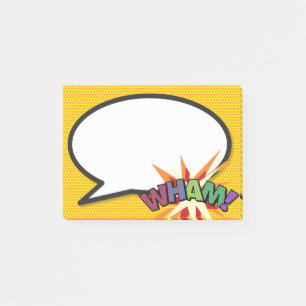 WHAM Speech Bubble Fun Modern Comic Book Post-it Notes