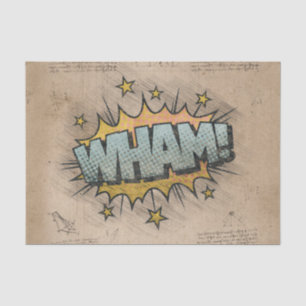 WHAM! Vintage Comic Book Steampunk Pop Art Tissue Paper
