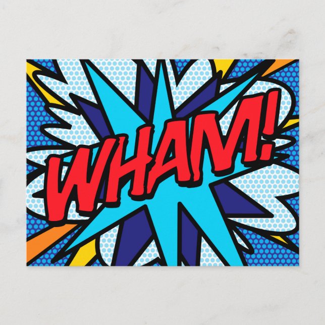 WHAM Your Message Speech Bubble Fun Retro Announcement Postcard (Front)