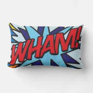 WHAM ZAP Fun Cool Comic Book Quote Trendy Lumbar Cushion
