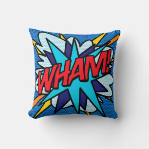 WHAM ZAP Modern Trendy Fun Comic Book Cushion