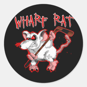 Wharf Rat Cartoon Mascot Classic Round Sticker