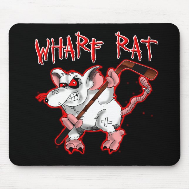 Wharf Rat Cartoon Mascot Mouse Mat (Front)