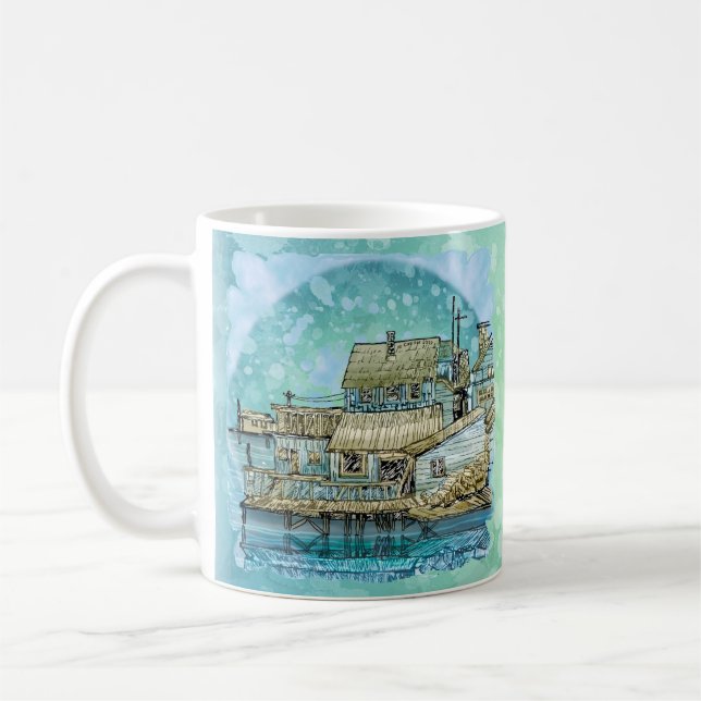 Wharf Scene mug (Left)