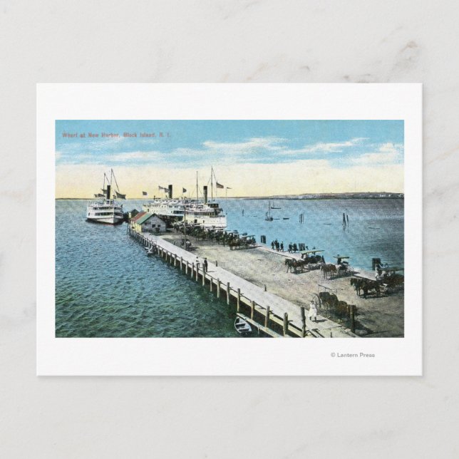 Wharf View at the New Harbour Postcard (Front)