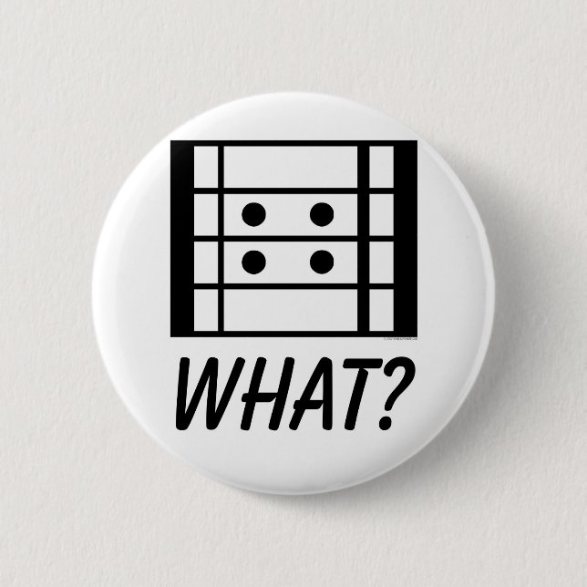 What? 6 Cm Round Badge (Front)