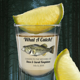 What a Catch Fishing Largemouth Bass Wedding Favor Shot Glass