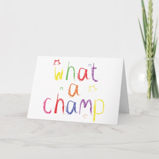 What a Champ Congratulations Card (Front)