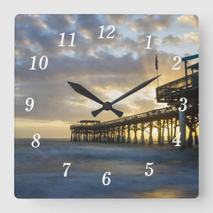 What A Cocoa Beach Morning Square Wall Clock