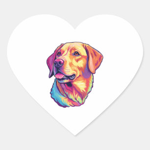 What a cute Labrador Retriever! Heart Sticker