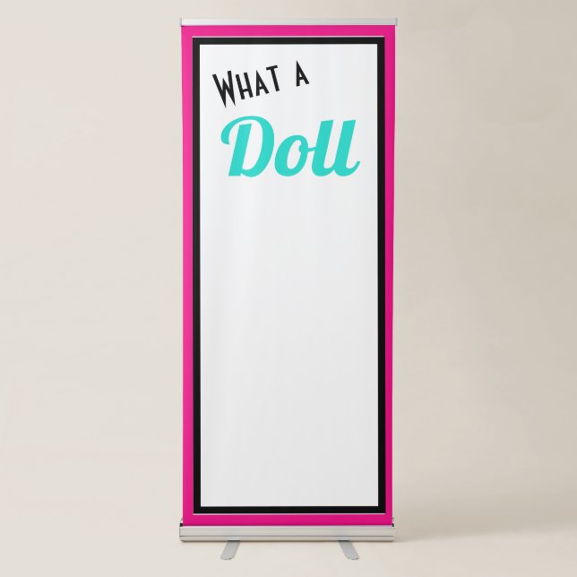 What a Doll Selfie Background Retractable Banner (Front)