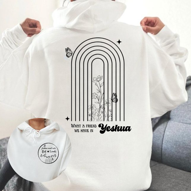 What a friend in Yeshua Black Girly Christian  Hoodie (Creator Uploaded)