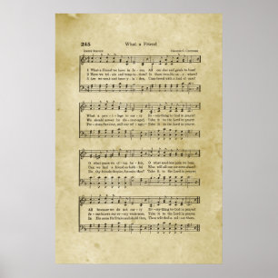 What A Friend We Have In Jesus Gospel Sheet Music Poster