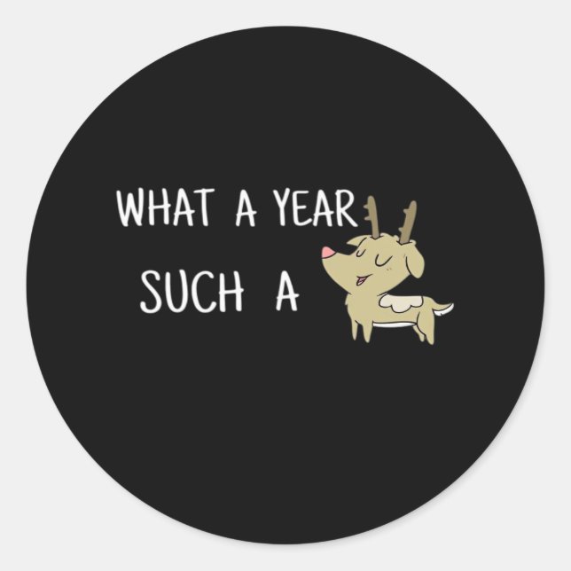 What A Fun Deer Moment Retro Style  Classic Round Sticker (Front)