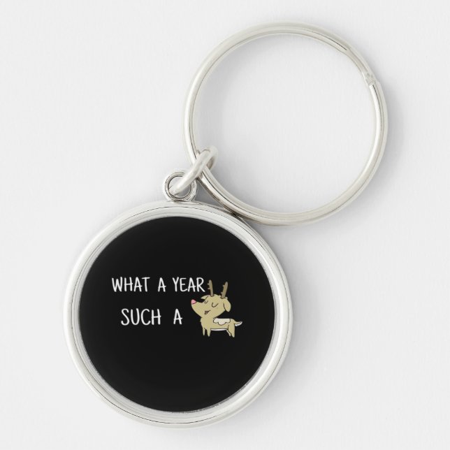 What A Fun Deer Moment Retro Style  Key Ring (Front)