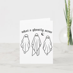 What A Ghostly Scene Fall Retro Halloween Season Card