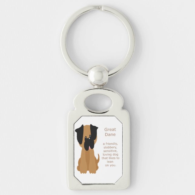 What a Great Dane is Fun Dog Quote Key Ring (Front)