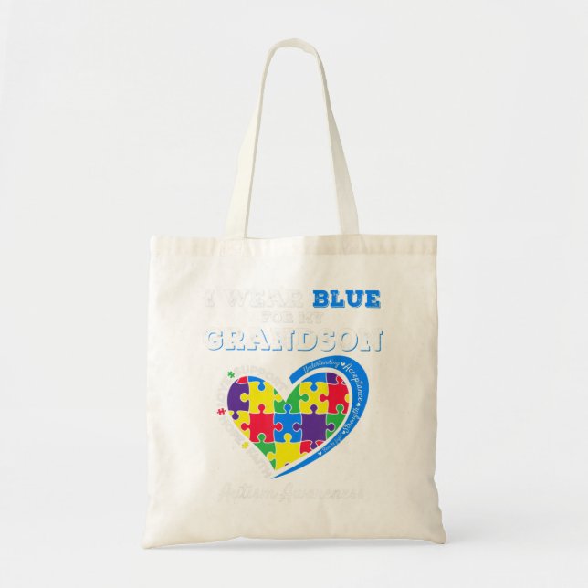 What a great present for a matching autism awarene tote bag (Front)