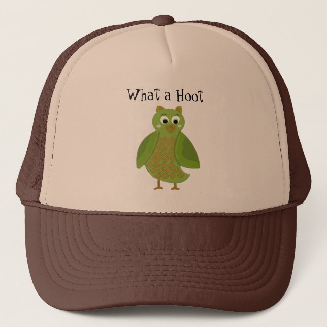 What a Hoot - Green Owl Trucker Hat (Front)