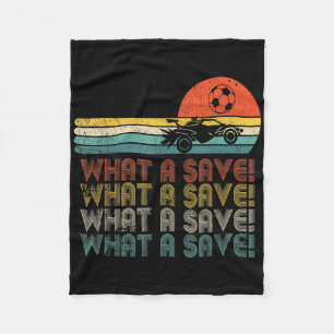 What A Save Vintage Retro Rocket Soccer Car Fleece Blanket