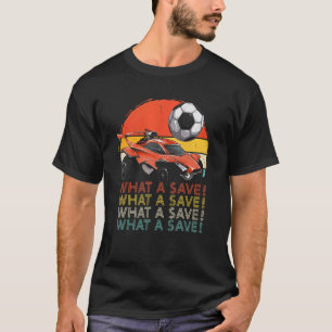 What A Save Vintage Retro Rocket Soccer Car T-Shirt