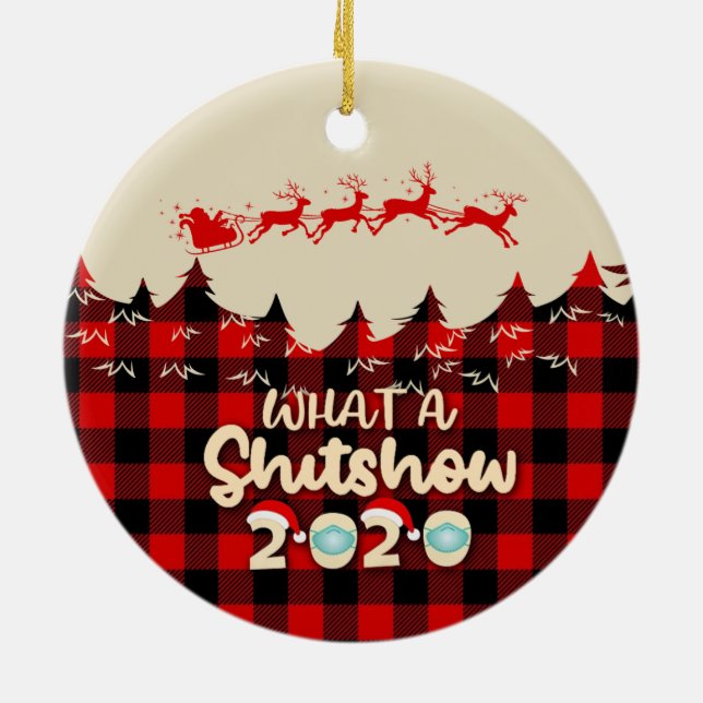What A Shitshow 2020 A Year To Remember Ceramic Tree Decoration (Back)