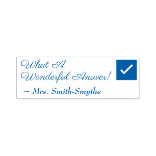"What A Wonderful Answer!" Feedback Rubber Stamp