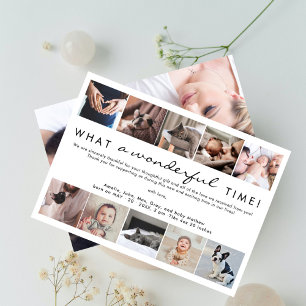 What a Wonderful Time Photo Collage New Baby Thank You Card