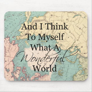 What A Wonderful World Mouse Map - Vintage Map Mat