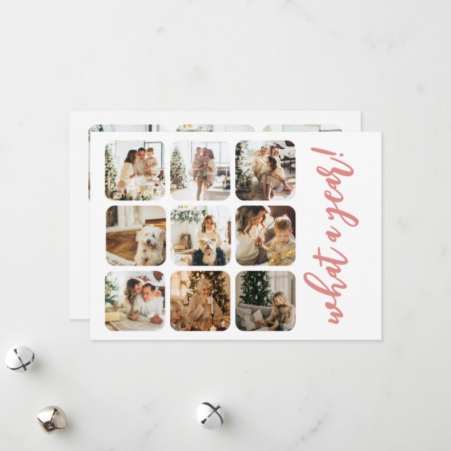 What a Year 12 Photo and Text Personalised Holiday Card (Front/Back In Situ)