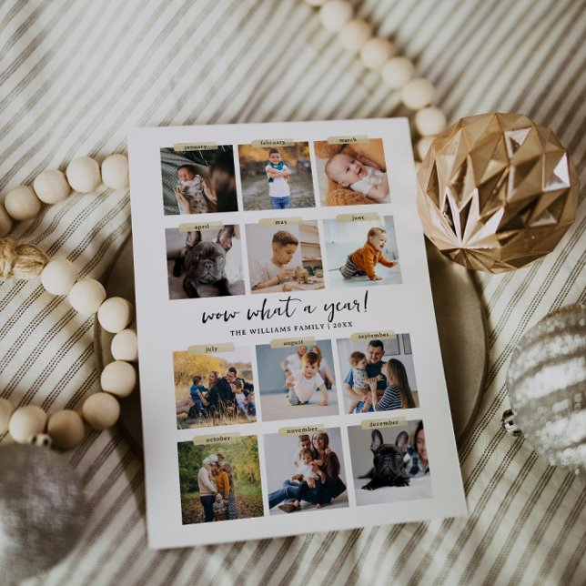 What A Year | 12 Photo Collage Christmas Holiday Invitation (Creator Uploaded)